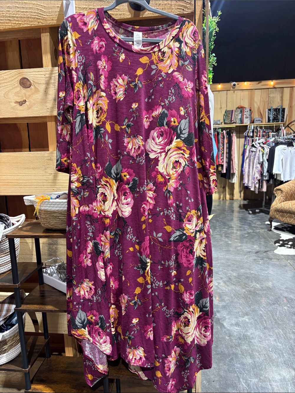 Elegant Floral High-Low Dress in Pink
